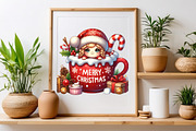 Christmas Cute Girl With Cup Clipart, a Seasonal Illustration by Craft Nest (Thumbnail 4 of 5)