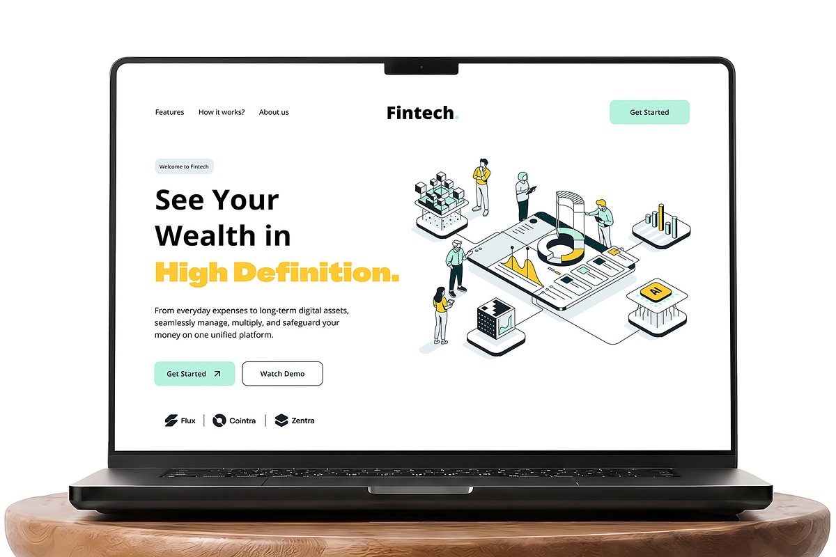 Fintech World-Isometric Illustration, a Finance Illustration by Creative Graphics (Photo 5 of 8)