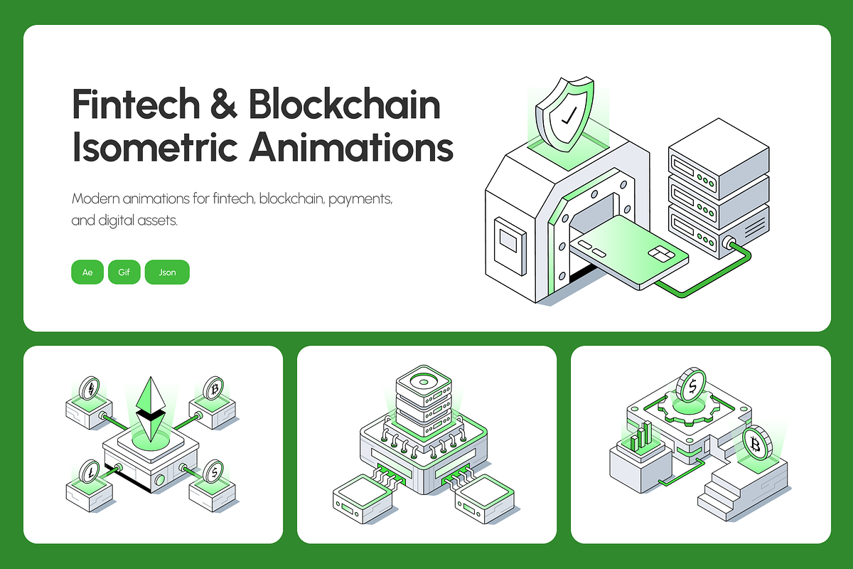 45 Animated Fintech Blockchain, a Technology Illustration by Brickclay (Photo 1 of 4)