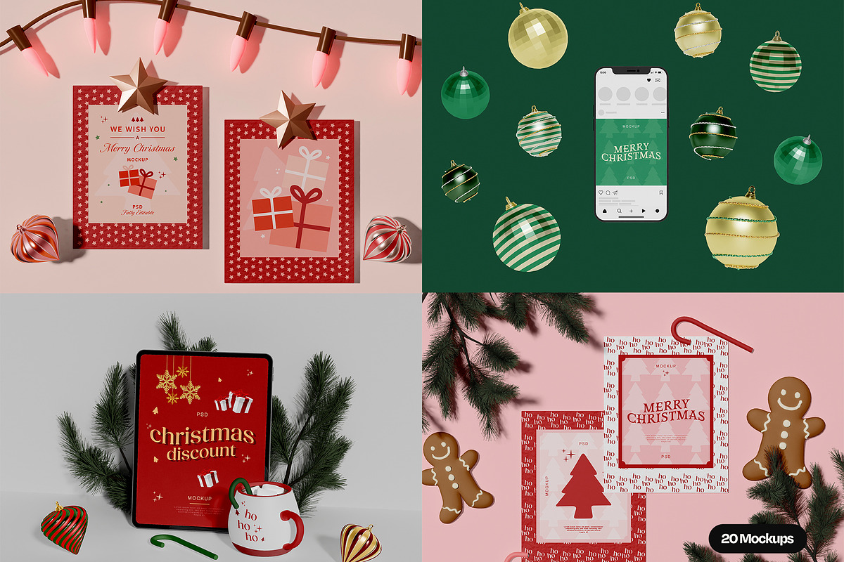 Christmas Mockup Bundle, a Packaging Mockup by Mego-studio (Photo 2 of 11)