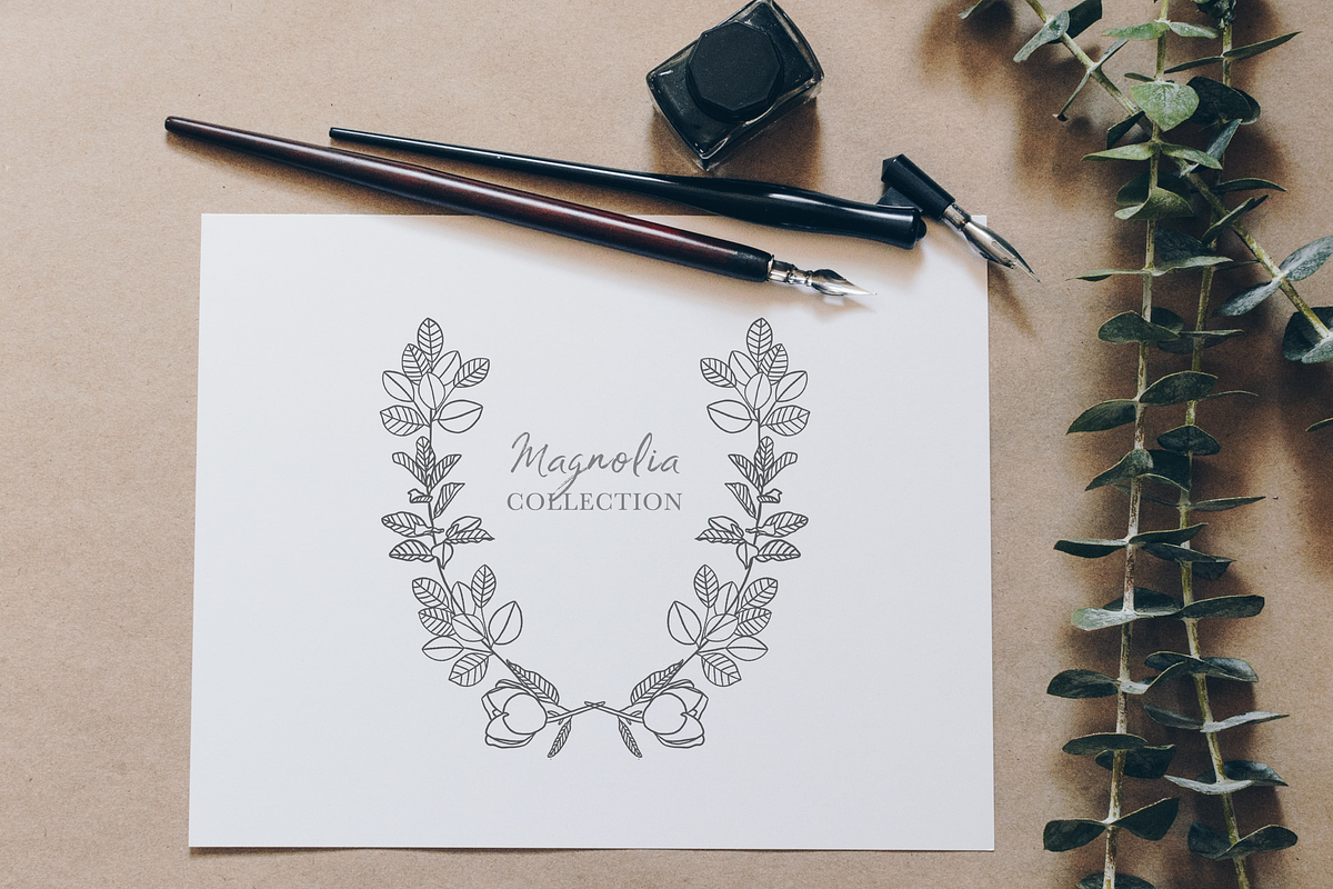 MAGNOLIA - Watercolor & Line Art, a Texture Illustration by Momo Studio (Photo 10 of 14)