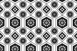 White Mosaic Floral Geometric, a Pattern Graphic by Sharon Schwalbe
