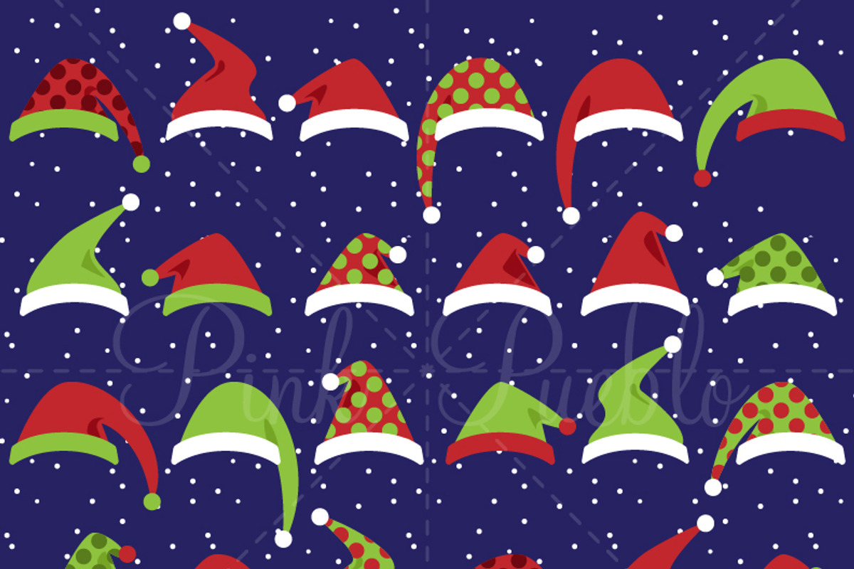 Santa Hat Clipart and Vectors, an Illustration by PinkPueblo