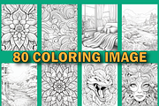 80 Stress Relief Adult Coloring Page, a Person Illustration by Design Station (Thumbnail 3 of 4)