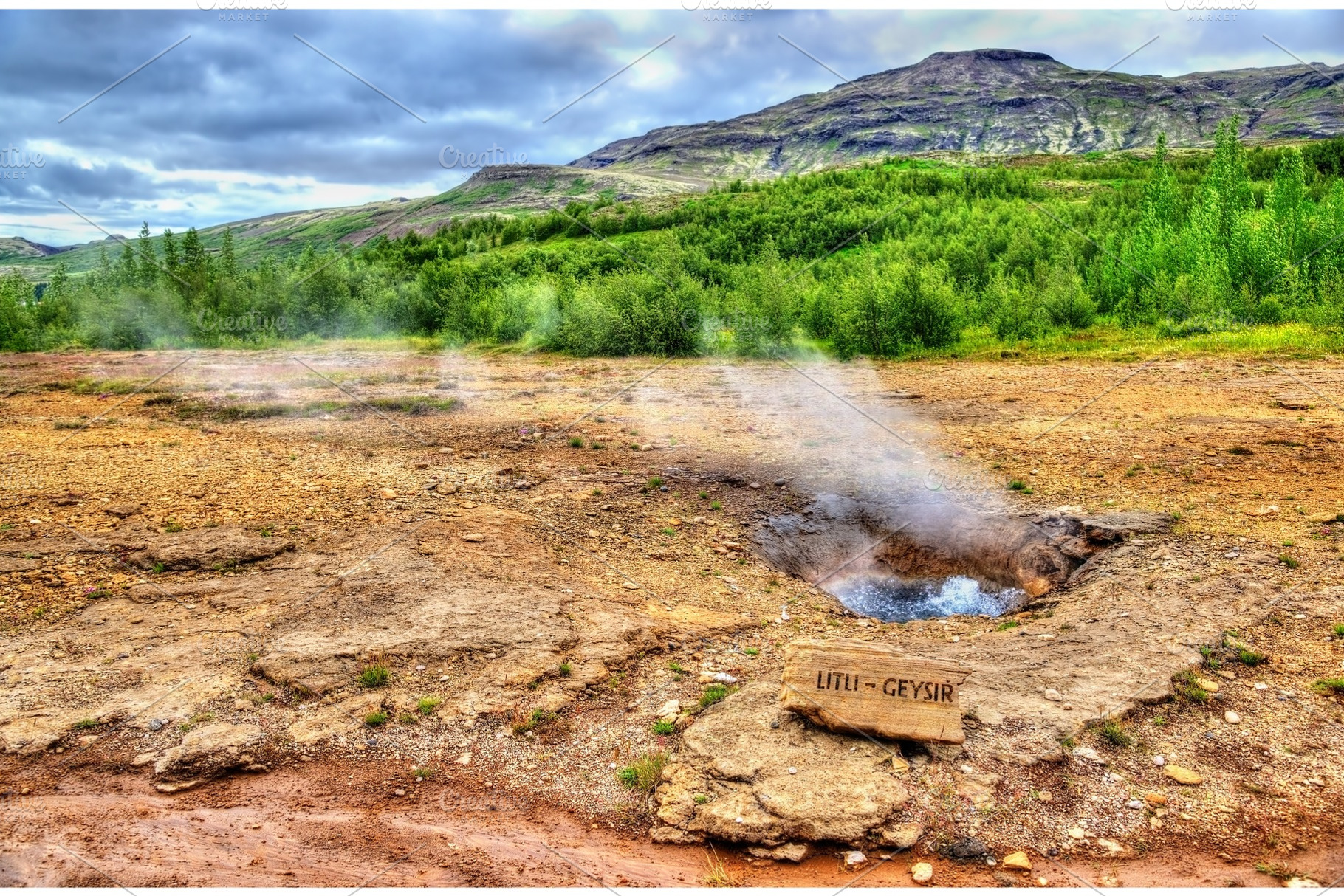 Constantly boiling litli geysir in iceland stock photo containing geyser and, a Nature Photo by Leonid Andronov