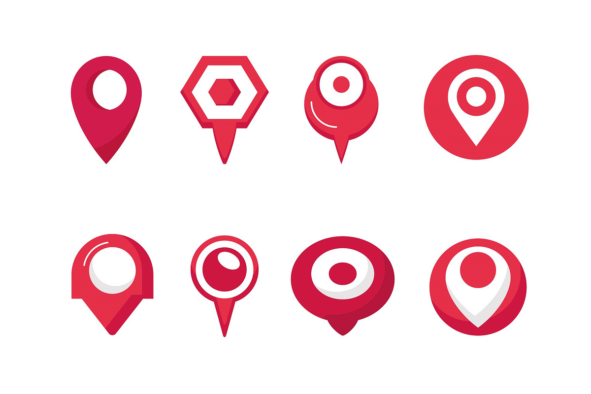 Pin Location Icons Set, a Templates & Theme by studiogstock (Photo 3 of 3)