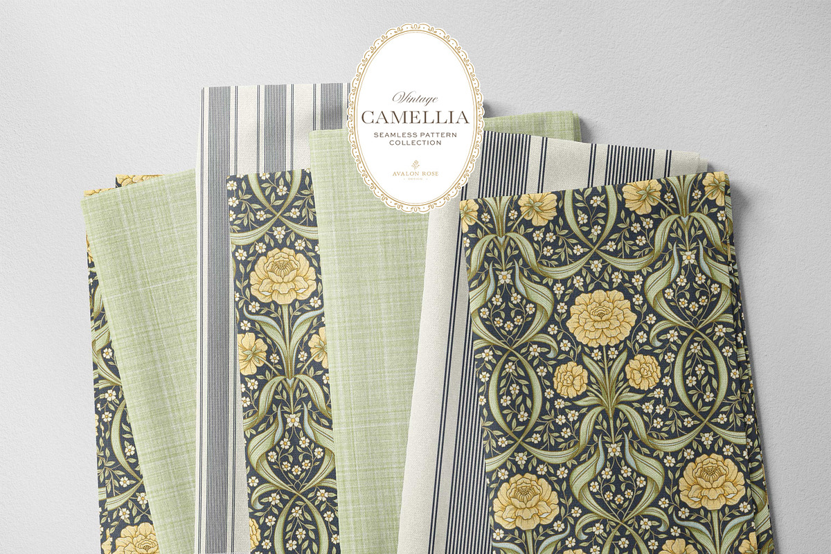 Arts & Crafts Floral Pattern Navy, a Pattern Graphic by Eclectic Anthology (Photo 3 of 10)