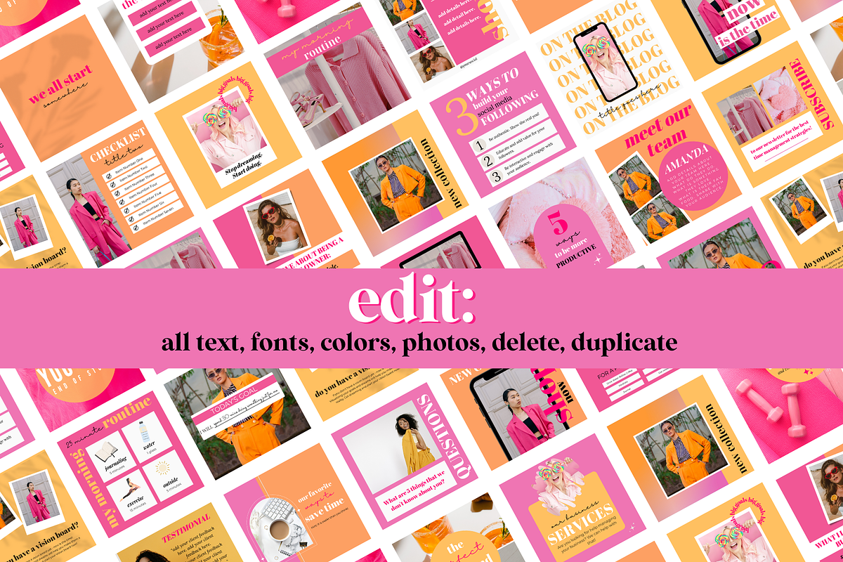 Bright Colorful Instagram Templates, a Social Media Template by Oh So Social Boutique (Photo 2 of 7)