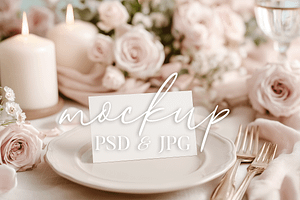 Elegant Wedding Place Card Mockup, a Product Mockup by Bijou Bay