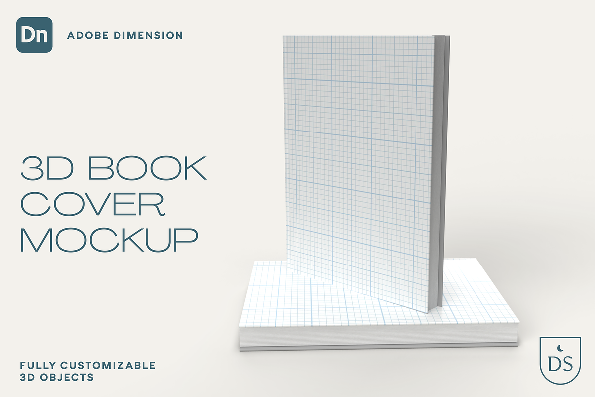 3D Book Mockup for Adobe Dimension, a Books & Magazine Mockup by Silver Moon Design School (Photo 1 of 3)