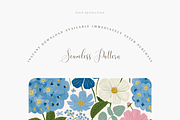 Soft Blue and Pink Floral Seamless, a Pattern Graphic by Pati Charm Studio (Thumbnail 2 of 6)