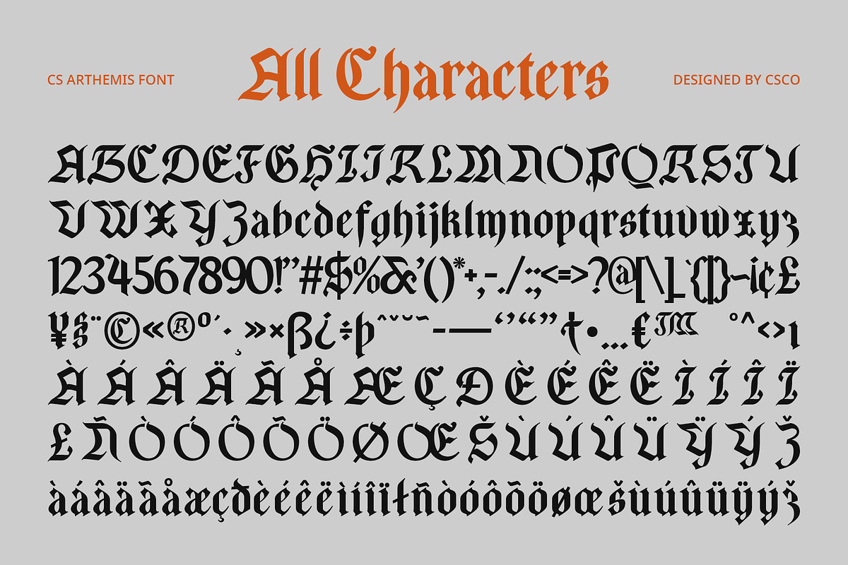 CS Arthemis – Blackletter Font, a Blackletter Font by Craft Supply Co. (Photo 8 of 8)