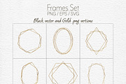 Gold geometric frames svg Clipart, an Object Graphic by DigitalArsiart (Thumbnail 3 of 9)