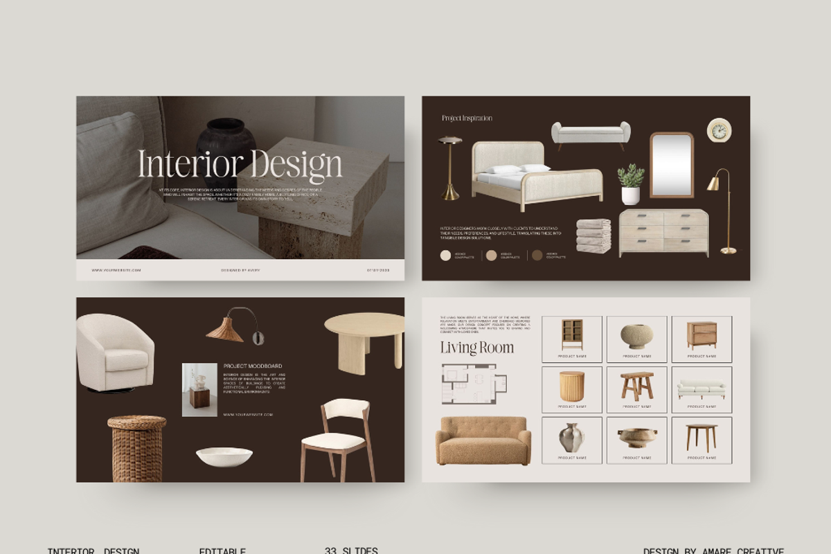 33 Page Interior Design Presentation | Amare Creative preview 2