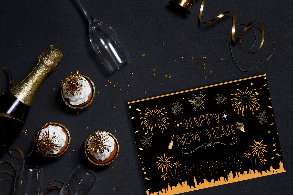 Radiant Black New Year Card | Canva, a Card Template by WynterLife Studio (Photo 6 of 6)