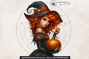 Halloween Little witches Cliparts, a Seasonal Illustration by ThatsDesignArt (Thumbnail 17 of 17)