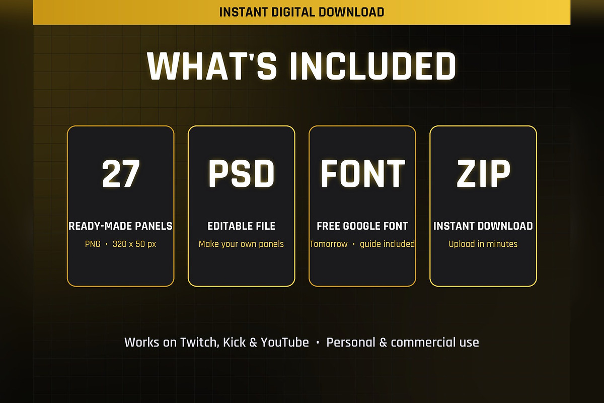 Legends Black and Gold Twitch Panels, an Object Graphic by Gear Store (Photo 5 of 5)