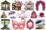 Gothic Summer Clipart, an Illustration by RobertsArt (Thumbnail 1 of 7)