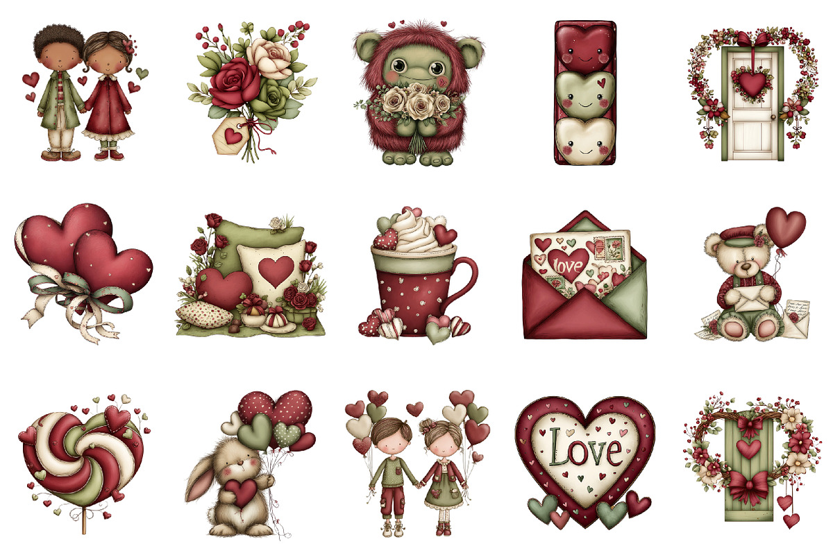 Hand Drawn Valentine Clipart, an Illustration by designcity5 (Photo 3 of 5)