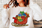 Santa Sleigh with presents PNG, an Illustration by Libby Wishes (Thumbnail 4 of 6)