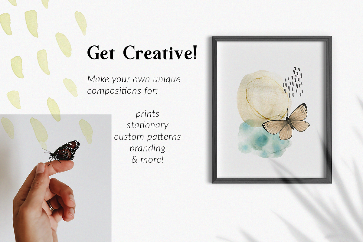Abstract Butterflies Watercolor Set, a Texture Illustration by Ines Beatriz (Photo 4 of 10)