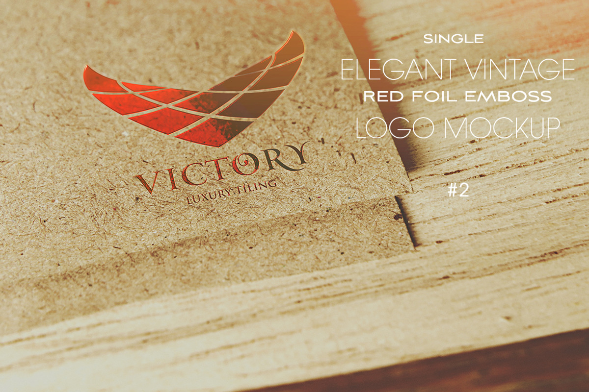 Vintage Red Foil Logo Mockup 2, a Product Mockup by LuisFaus (Photo 1 of 2)