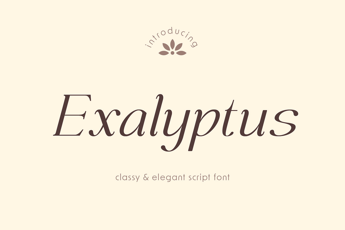 Exalyptus - Elegant Script Font, a Script Font by Pikgura (Photo 1 of 7)