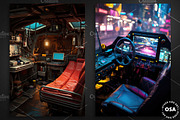 Cyberpunk Vehicle Interior Poster, a Background Graphic by Other Side Art (Thumbnail 3 of 5)