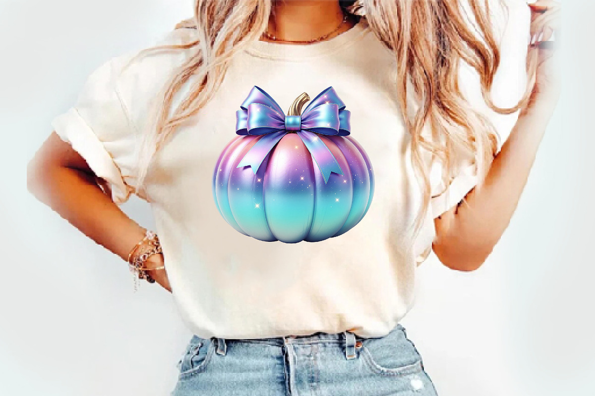 Iridescent Fall Pumpkin PNG, an Illustration by Watercolor design (Photo 3 of 3)