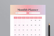Elegant Monthly Planner Template, a Stationery Template by MightyDesign (Thumbnail 2 of 8)