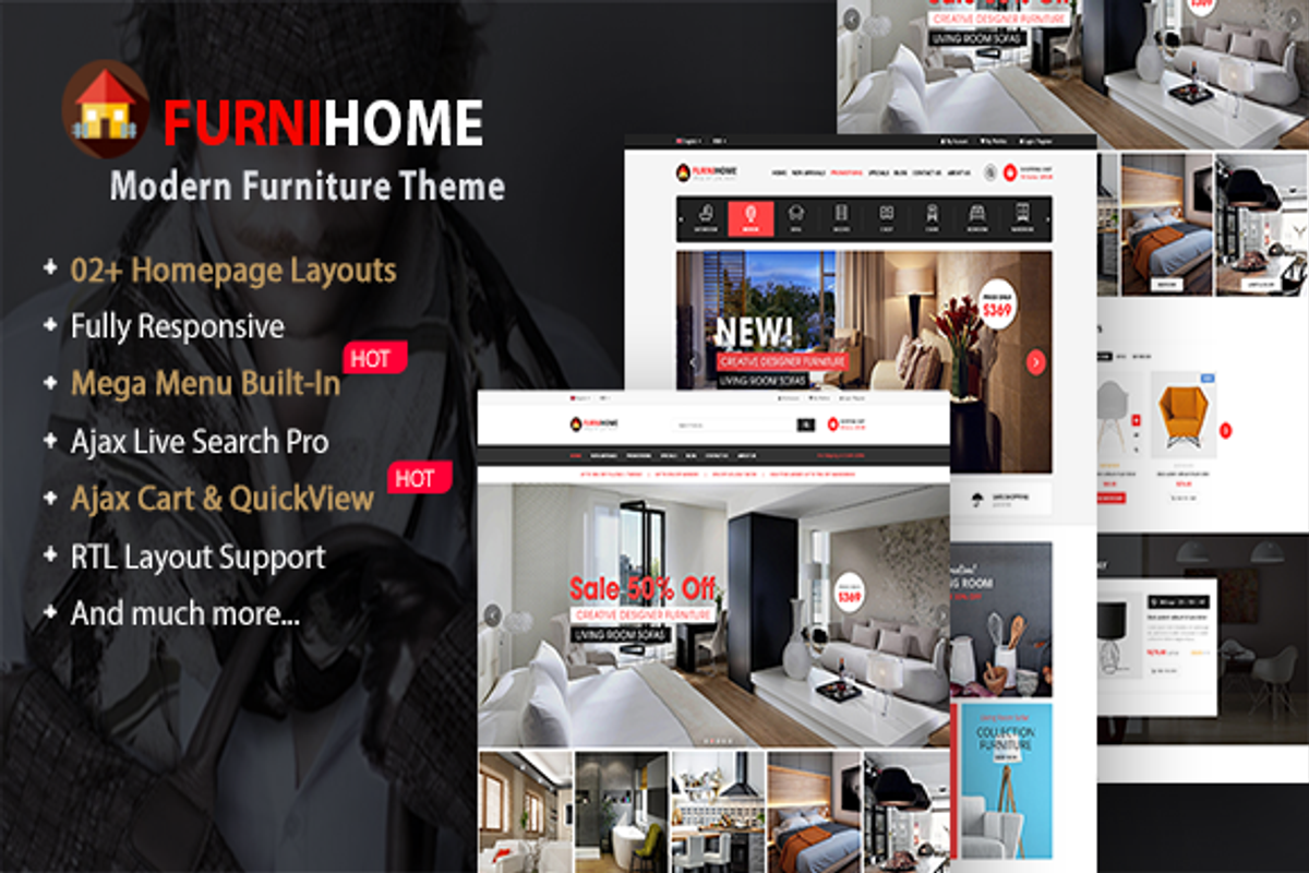 FurniHome - Furniture Store Theme, a WordPress Template by WPThemeGo (Photo 1 of 3)