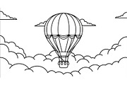 Hot Air Balloon Cloud Line Art bundl, an Illustration by Designer_Momina (Thumbnail 36 of 51)