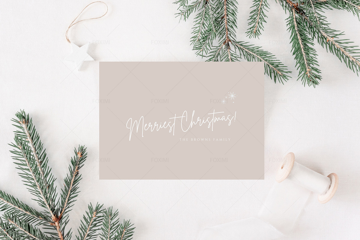 7x5 Christmas Card Mockup, P05, a Product Mockup by FOXIMIDesign (Photo 4 of 6)
