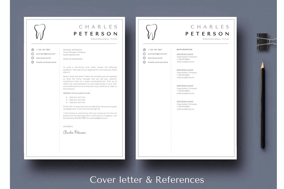 Dental resume, Dentist cv template, a Resume Template by Climbwithelevator (Photo 3 of 6)