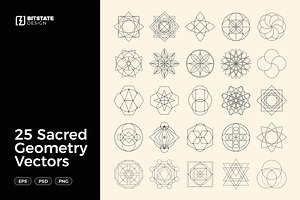 Sacred Geometry Vectors, an Object Graphic by Bitstate Design
