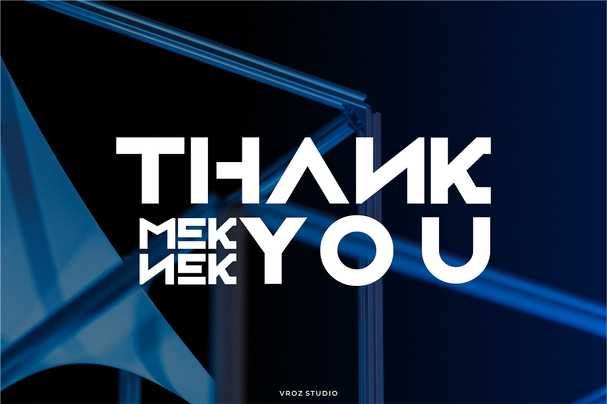Meknek – Modern Technology Display, a Sans Serif Font by Vroz Studio (Photo 8 of 8)