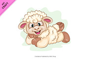 Set of Cartoon Sheeps 01. Clipart., an Animal Illustration by KENO Mascots (Thumbnail 3 of 7)