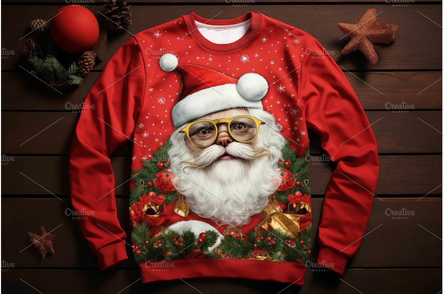 Whimsical Man christmas sweater, a Holiday Photo by Ylivdesign