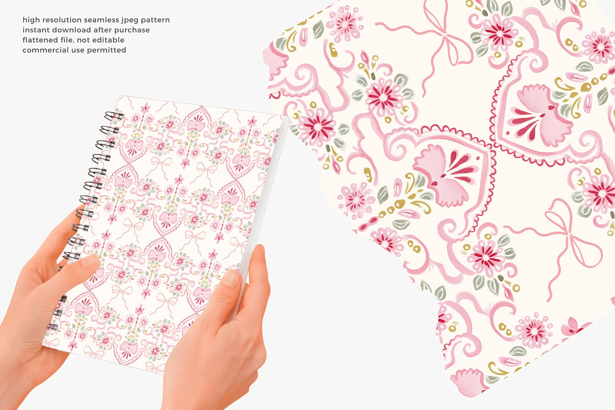 folk floral seamless pattern, a Pattern Graphic by Pink Studio Art (Photo 4 of 4)