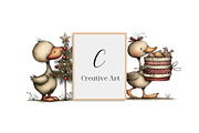 Whimsical Geese Clipart Bundle, an Illustration by Creative Art (Thumbnail 8 of 10)
