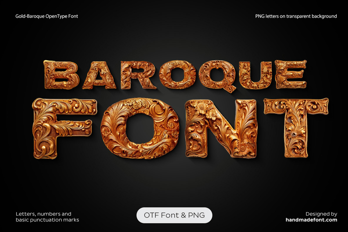 Gold Baroque Font, a Sans Serif Font by Handmadefont (Photo 1 of 10)