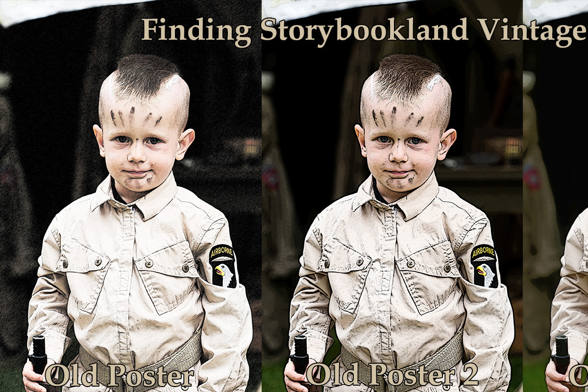 Vintage Poster Photoshop Actions, an Action Add-On by Finding Storybookland (Photo 2 of 9)