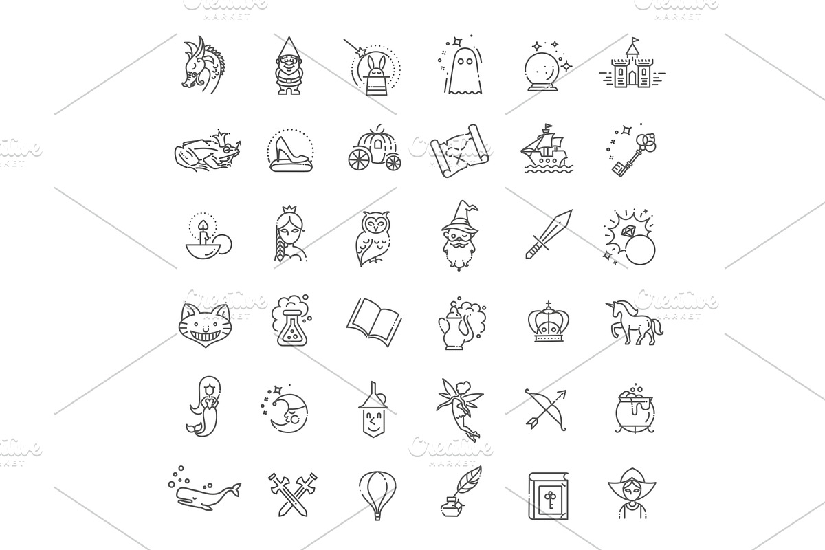 Magic and Alchemy icons, an Outline Icon by Tettygreen (Photo 1 of 2)