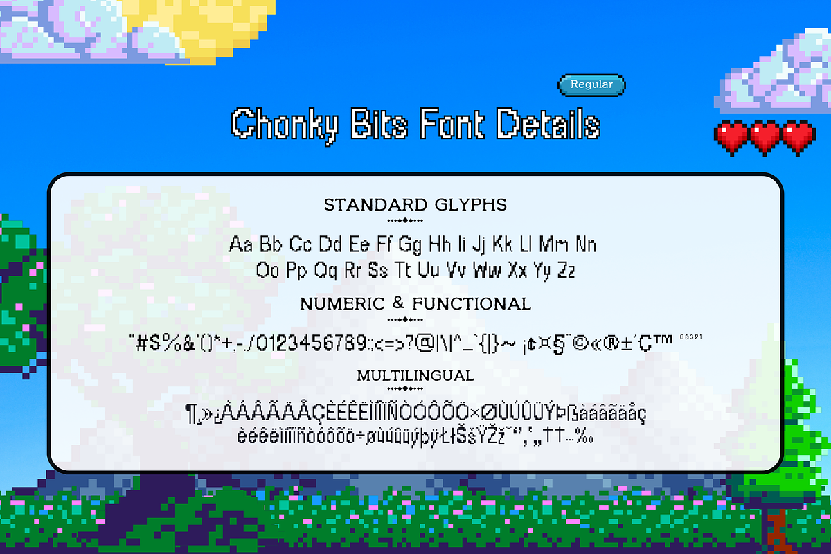 Chonky Bits – A Pixel Font, a Sans Serif Font by Creativetacos (Photo 3 of 9)