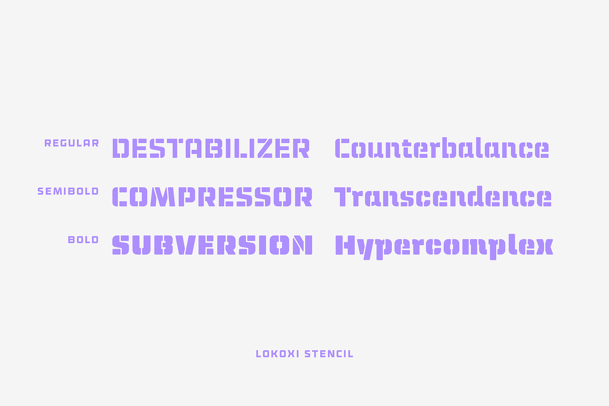 Lokoxi Stencil Pro - Rounded Family, a Sans Serif Font by Anfound Type (Photo 14 of 16)