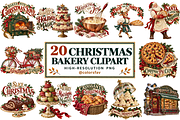 Christmas Bakery Clipart Bundle, a Seasonal Illustration by Colorsfav (Thumbnail 1 of 7)