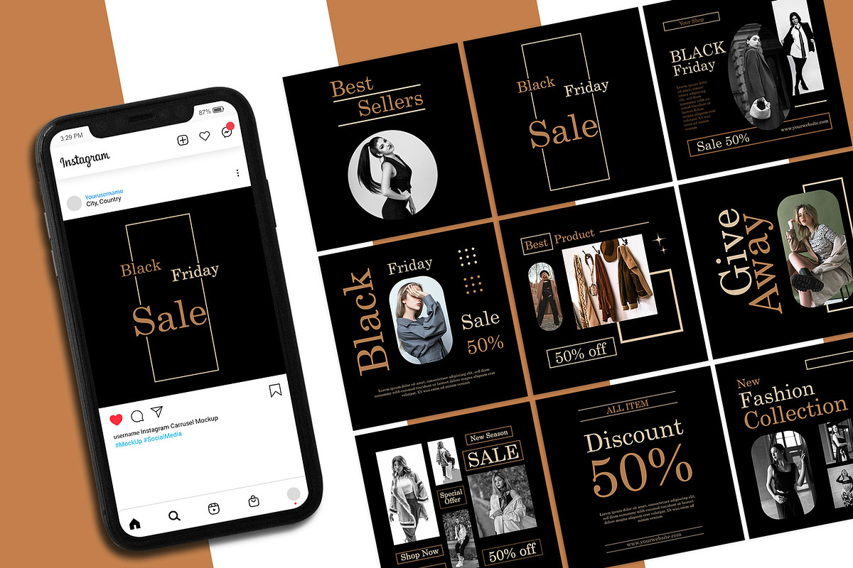 Black Friday Instagram Post Puzzle, a Social Media Template by Artnivora.Std