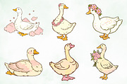 Watercolor Whimsical Cute Goose PNG, an Animal Illustration by Creative Art (Thumbnail 3 of 8)