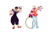 Clowns set, circus show posters, a Person Illustration by PaperTrident (Thumbnail 7 of 12)