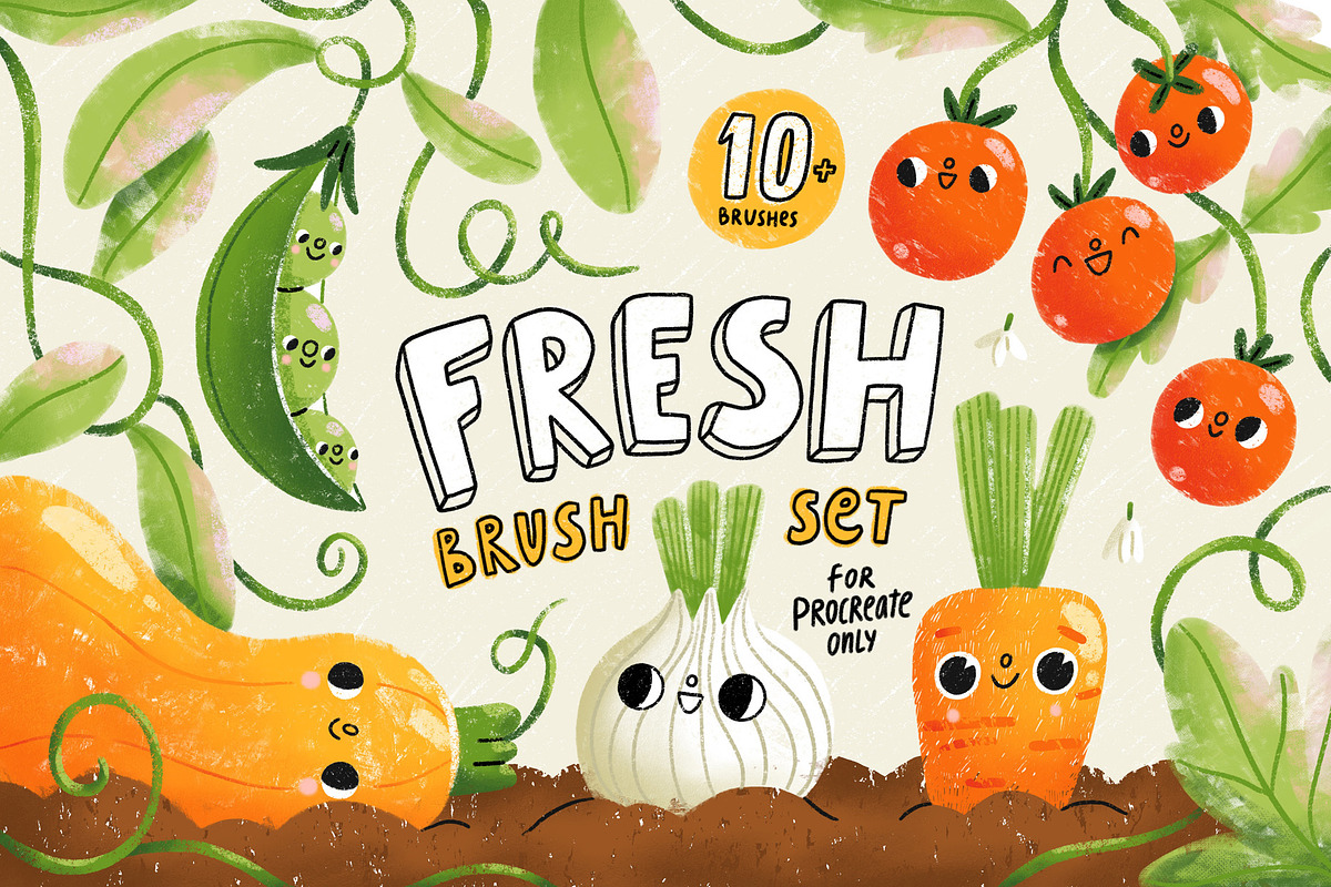 Fresh Brush Set for Procreate, a Brush Add-On by Stolenpencil (Photo 1 of 9)